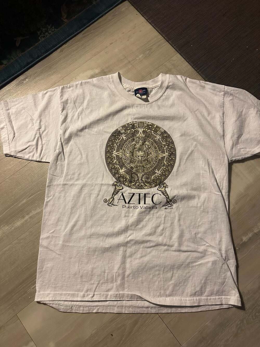 Del Sol Aztec Puerto Vallarta T-Shirt Size XL Vintage 1999 White